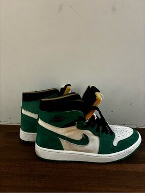 Jordan High-Top Sneakers in Green, White and Black